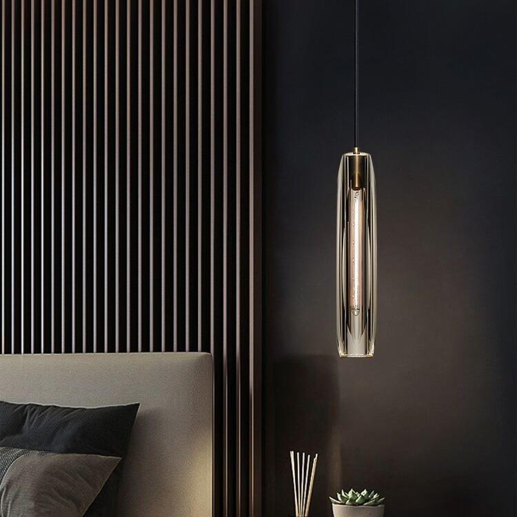 后现代简约轻奢卧室床头单头水晶小吊灯创意个性餐厅吧台装饰全铜