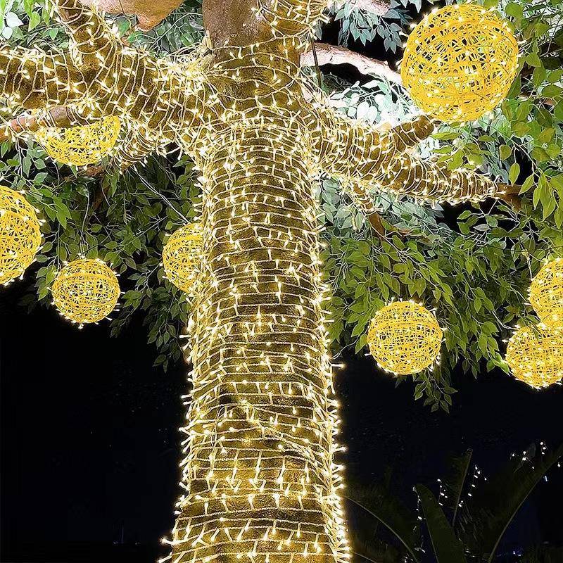 led藤球灯太阳能球灯彩灯闪灯串灯景观灯树灯亮化户外防水装饰灯