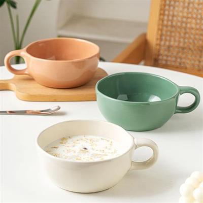 LePantry陶瓷带勺子手柄酸奶碗燕麦ins餐具水果沙拉碗牛奶早餐杯