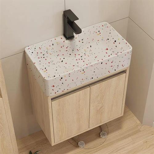 小户型浴室柜组合迷你洗手盆挂墙式洗脸盆卫生间超窄壁挂洗漱台池