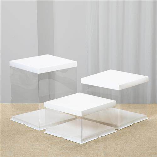 透明蛋糕盒子双层四五六八寸4/5/6/8/10/12寸生日加高包装蛋糕盒