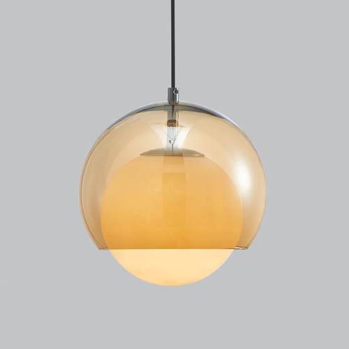 中古斯奶油风花朵厅吊灯包餐BGT豪卧室橱窗阳台吧台橘色玻璃吊蘑