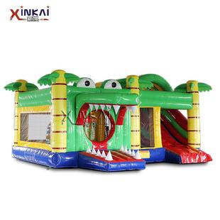 来图定制鳄鱼滑梯蹦床 韩国风滑梯蹦床组合 鳄鱼蹦蹦床滑梯乐园