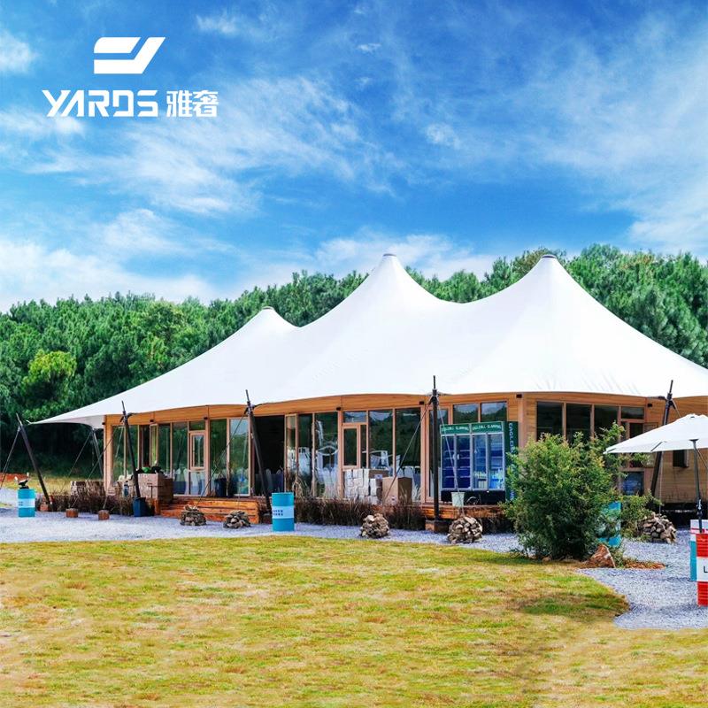 度假村露营基地张拉膜结构服务中心篷房尖顶野奢酒店欧式篷房