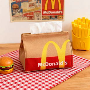 麦当当纸巾袋卡通布艺抽纸盒收纳盒家居餐桌卧室办公创意纸巾盒