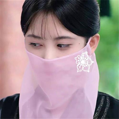 仙气面纱防晒面纱口罩透气仙女面纱遮脸古风薄纱丝巾夏天汉服女士