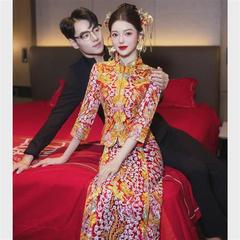 龙凤褂嫁衣新娘2024新款秀禾服中式婚服结婚出阁褂皇褂后修身显瘦