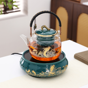 围炉煮茶室内家用玻璃茶壶煮茶器网红全套电陶炉煮茶花茶茶具套装