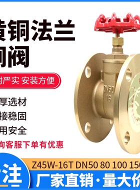 上海苏高阀门工程专用黄铜法兰闸阀Z45W-16T DN50 80 100 150 200