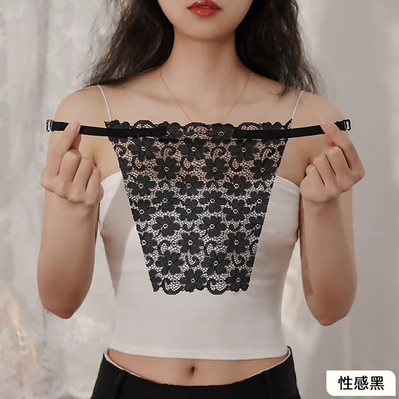 夏季V领蕾丝无痕防走光抹胸