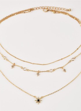 New Fashion Multi-layer Star Pendant Necklace Pendant Multil
