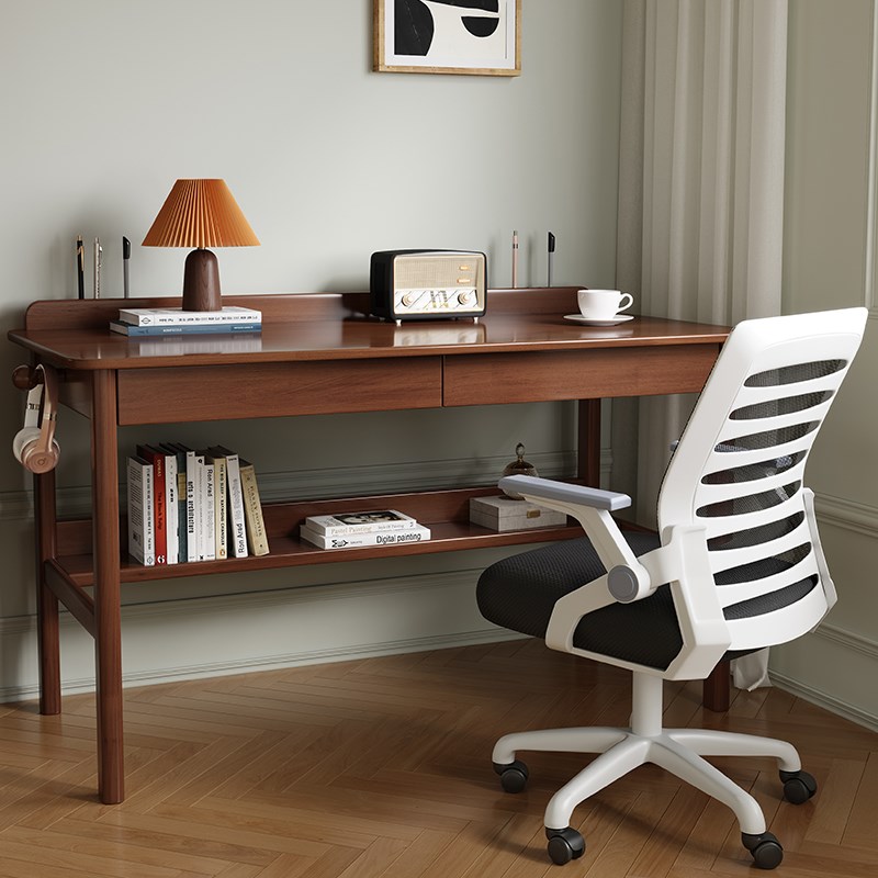 实木书桌简约家用办公桌学生写字桌卧室台式电脑桌极简桌子学习桌