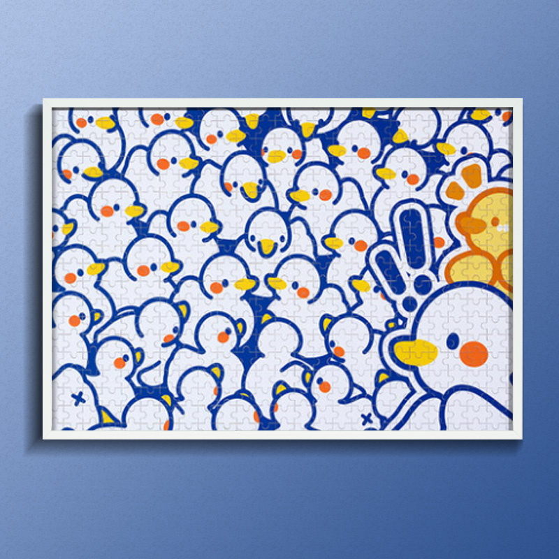 歪瓜不鸭1000片拼图框架裱框70*50画框绿色彩色留白卡纸相框挂墙