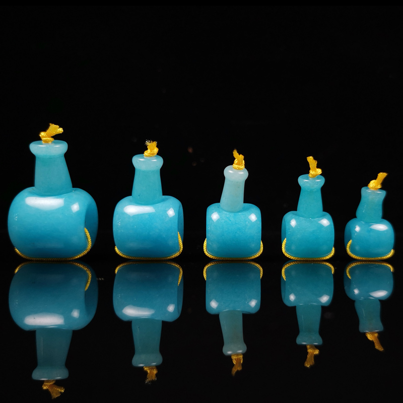 天河蓝玉髓藏式三通 佛珠108颗项链 手链配件 DIY手工文玩配饰