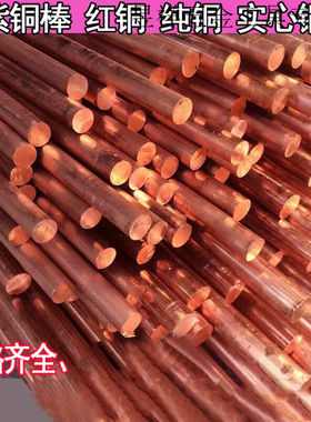 OLOEY铜棒实心T2紫铜排接地电极红铜条圆棒纯铜排铜板敲模具防雷