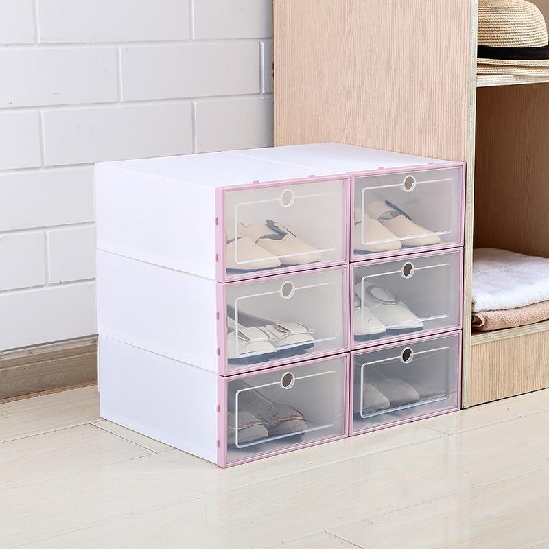 3PCS Transparent plastic shoe box dustproof Shoes cabinet