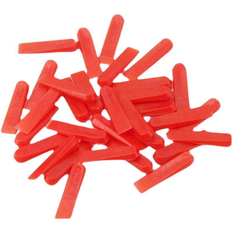 瓷砖调缝插片楔子找平器铺贴塑料隔片缝隙微调整器工具红色小垫片