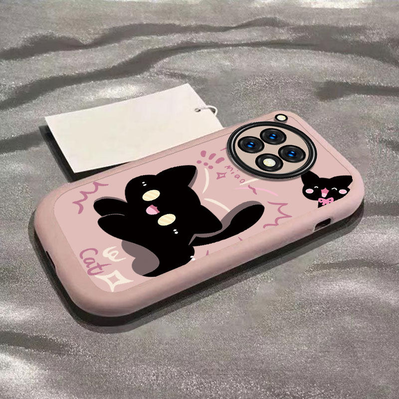 适用一加ace3/ace3v手机壳ace2硅胶一加12/11新款小黑猫1+acepro全包防摔一加8/8t/9/9r/9pro男女款卡通可爱