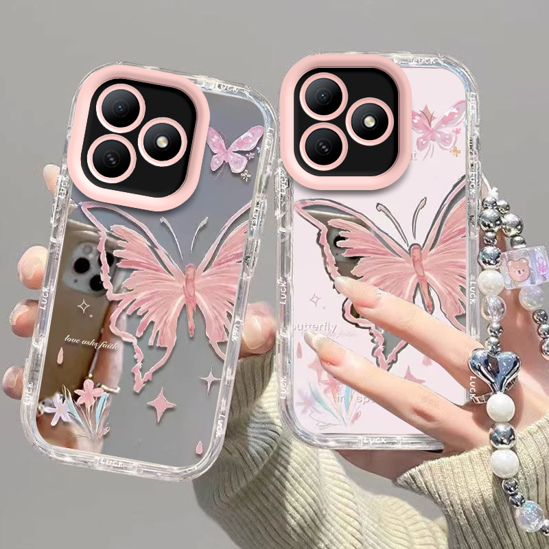 适用华为Hi畅享80手机壳畅想80S5G新款保护套WIKO智选JLG一AN00全包防摔805G镜面JLGAN男女畅亨外壳粉色蝴蝶