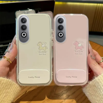 适用oppok12手机壳新款oppok11全包k11x硅胶防摔k10高级感活力版k10pro女款k9s电镀银框透明k7k5k3k1发财小马