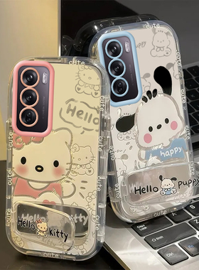 OPPOReno12手机壳OPPO新款Reno12Pro5G套OPPORone125G镜面OPPOReon全包防摔OPPORneo男女OPP0PP0PPO情侣kt猫