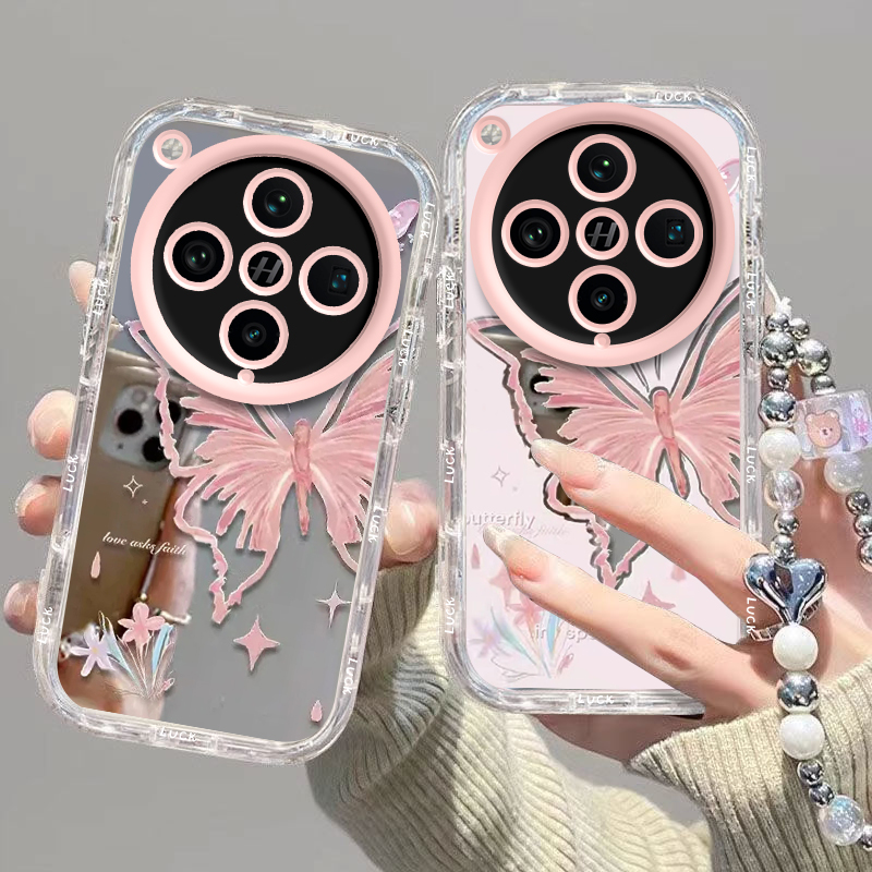 适用OPPOFindX8s手机壳FindX8Ultra保护套X8s+新款高级镜面Find全包防摔加OPX十OPPOX女生FandX高端粉色蝴蝶