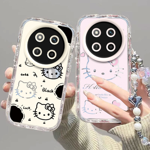 适用荣耀X60Pro手机壳华为X6OPro保护套X60P新款 曲屏专用曲面屏可爱潮硅胶可爱全包防摔Por叉Pr0男女黑白kt猫