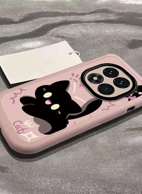 适用于红米Note14Pro+手机壳小米RedmiNote14保护套新款Redmi卡通男女N0te全包防摔壳Pr0十四可爱泡芙小黑猫
