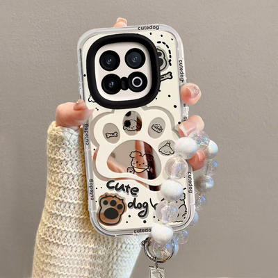 适用IQOOZ10Turbo+手机壳Z10Trubo十新款保护套vivo化妆镜面iqoo全包防摔vivoiqooz男女iq00加软外壳小狗爪印