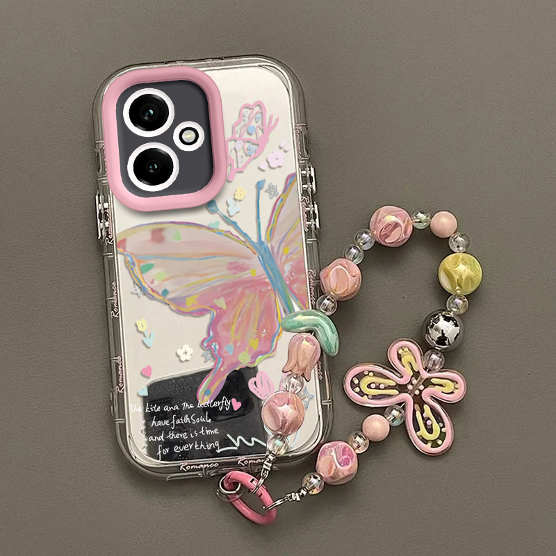 适用荣耀400手机壳Honor400Pro华为新款保护套DNN一AN00化妆镜面DNP全包防摔Por男女专用四百软外壳彩花蝴蝶