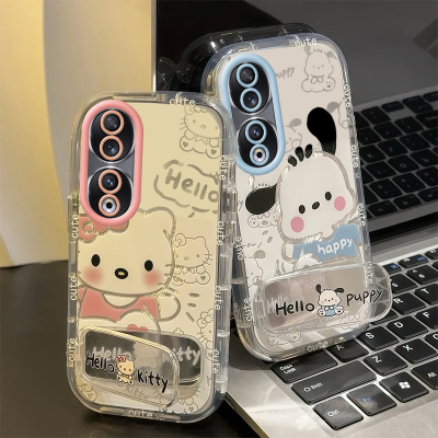 适用荣耀90手机壳华为HONOR90Pro保护套H0N0R90Pr0新款化妆镜面全包防摔九十专用九零曲屏版可爱男女情侣kt猫