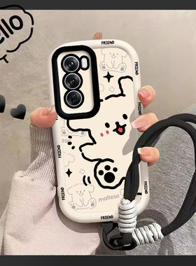 OPPOReno12手机壳OPPO新款Reno12Pro5G套OPPORone125G硅胶OPPOReon全包防摔OPPORneo男女OPP0PP0PPO黑猫白狗