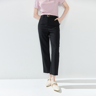纳纹2025夏季新款西装裤女通勤高腰显瘦裤子直筒修身九分裤女
