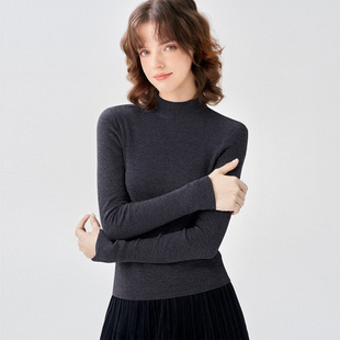 【100%绵羊毛】25冬款半高领宽松针织衫保暖通勤羊毛衫女