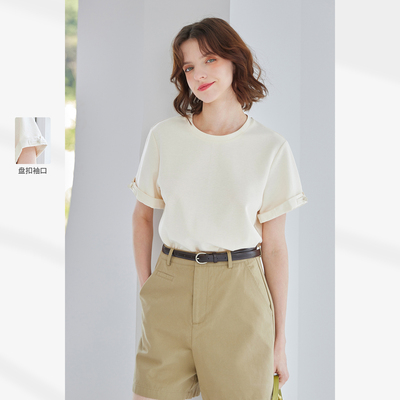 纳纹2025夏季新款色气质休闲短袖上衣宽松透气时尚百搭T恤女