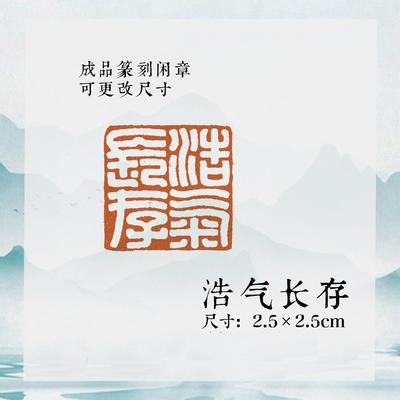 印章【浩气长存】黄铜章国画投展方章吉语成品黄铜闲章白文压角章