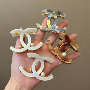 苏小北双C珍珠金属抓夹女小号鲨鱼夹气质半扎发头饰百搭盘发发夹