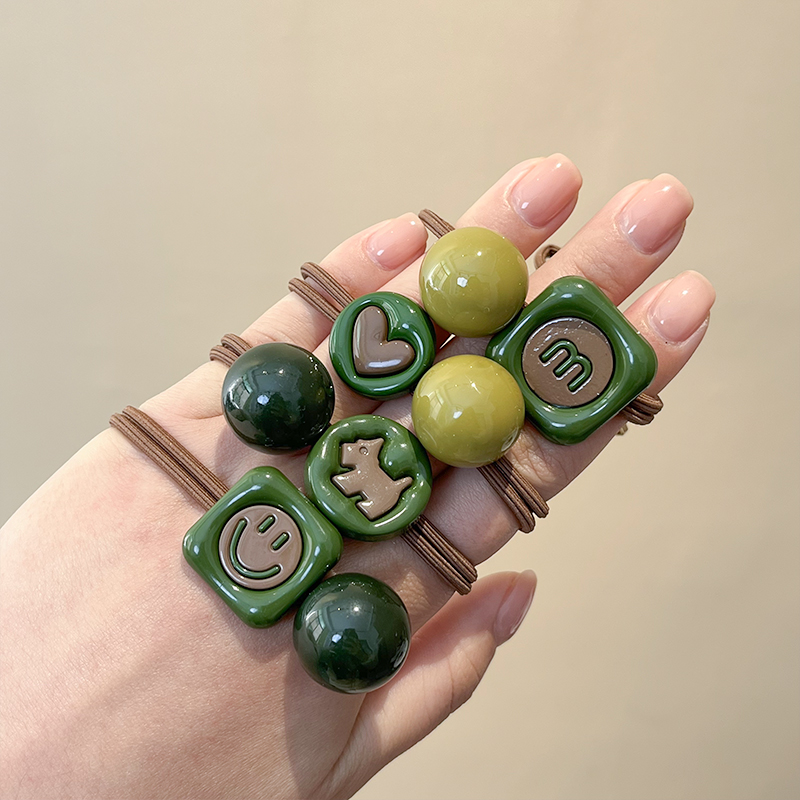 爱心笑脸橡皮筋女扎头绳发饰