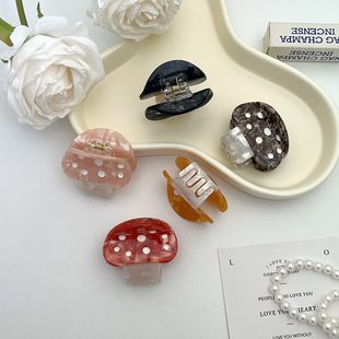 小号蘑菇抓夹女半扎发头饰公主头发饰前额刘海夹发卡头顶对夹发饰