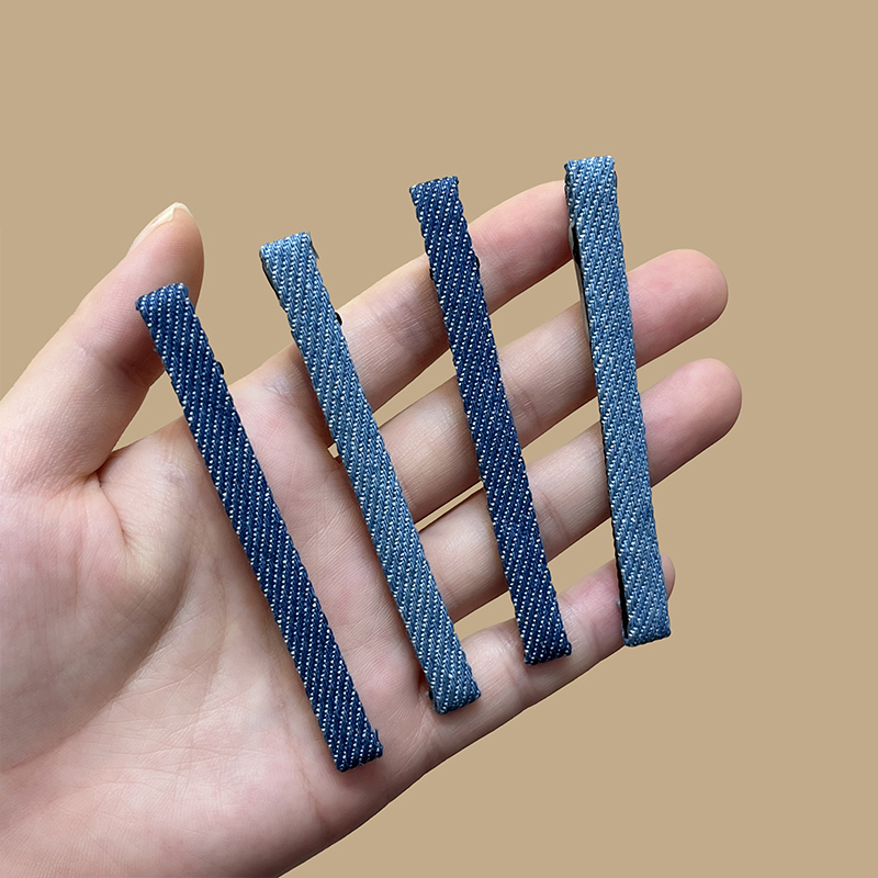 加长布艺牛仔发夹女鸭嘴夹发卡