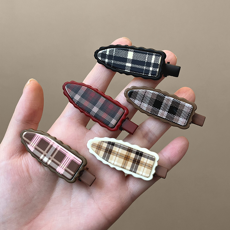 气质格子无痕发夹女前额刘海夹