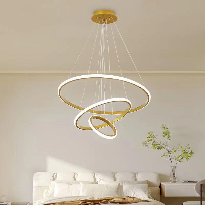 工厂餐厅吊灯吧台简约枝形吊灯三环书房主卧室饭厅灯具跨境