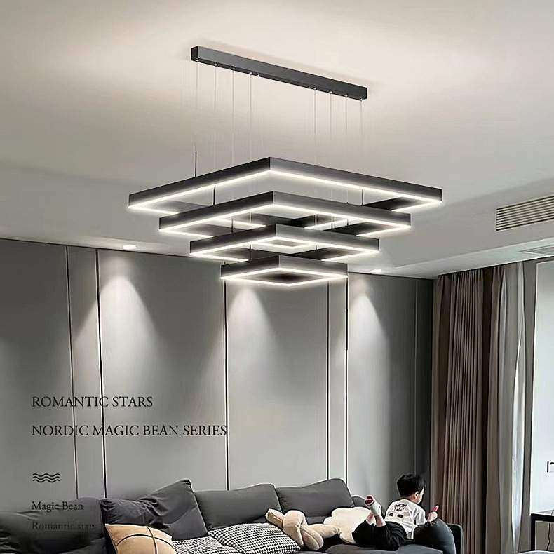 网红客厅吊灯方形轻奢后现代方框大厅灯餐厅卧室创意个性智能主灯,电子元器件市场,其它元器件,淘宝优惠券,粉丝福利购,淘宝优惠卷