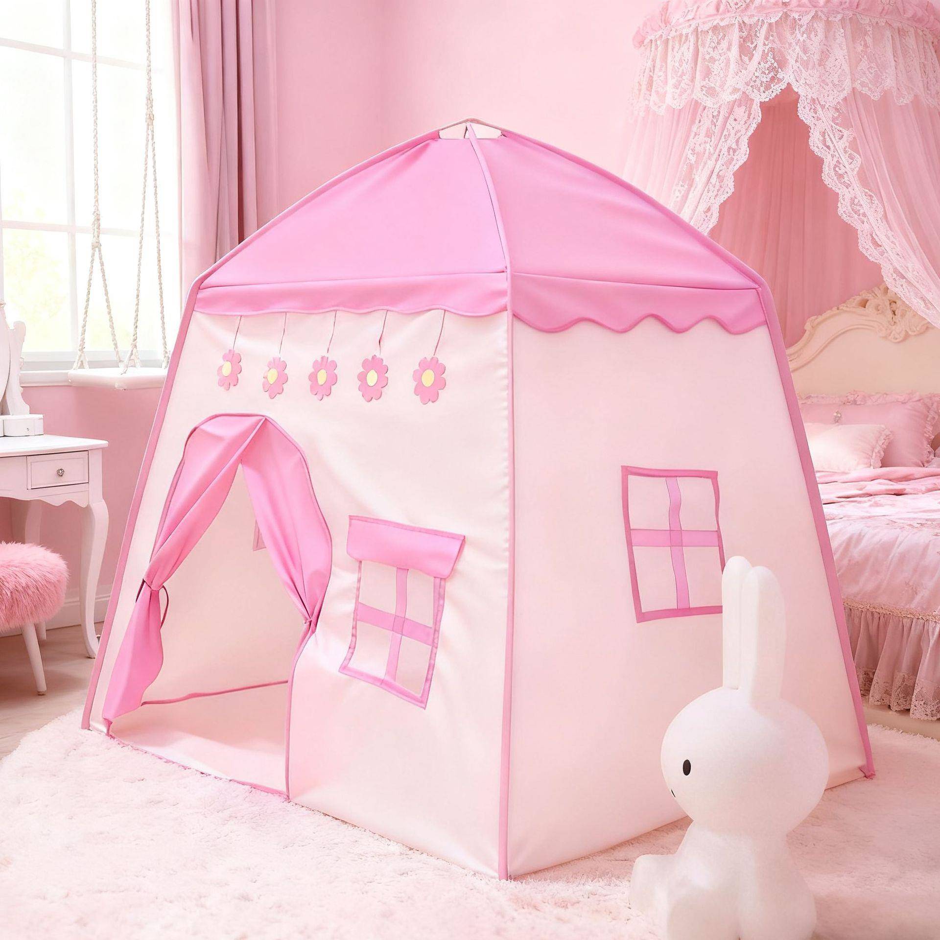 儿童玩具帐篷跨境粉色女孩子过家家城堡别墅游戏儿童房小帐篷