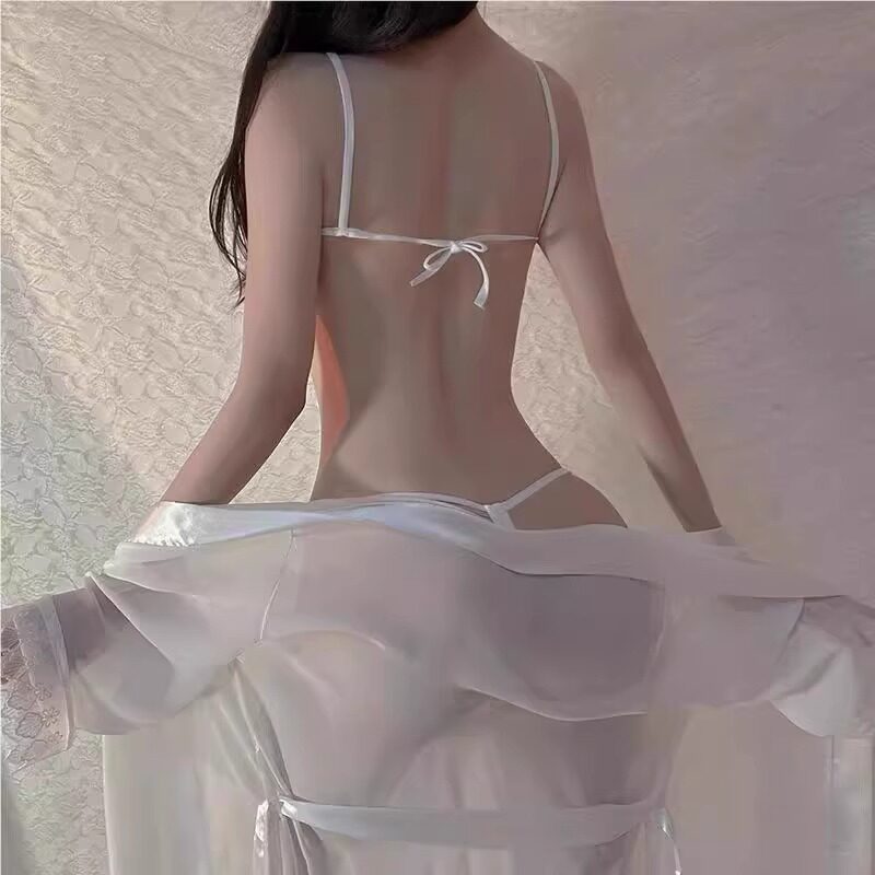 睡衣女薄款性感冰丝春秋睡袍浴袍三件套丝睡裙高级感2026年新款