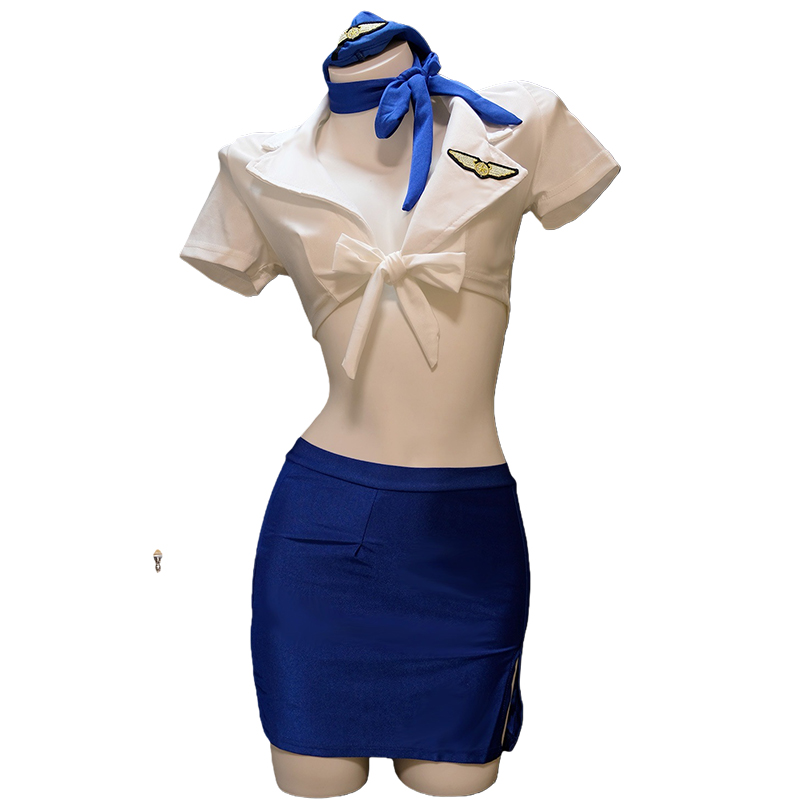 性感刺激勾魂大尺度空姐制服包臀裙情调趣味纯欲诱惑套装睡衣qqny