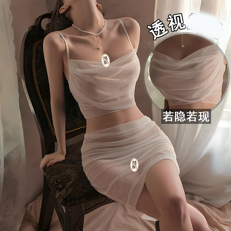 性感睡衣女高级感大码蕾丝吊带睡裙夏季冰丝薄款情侣情调趣味内衣