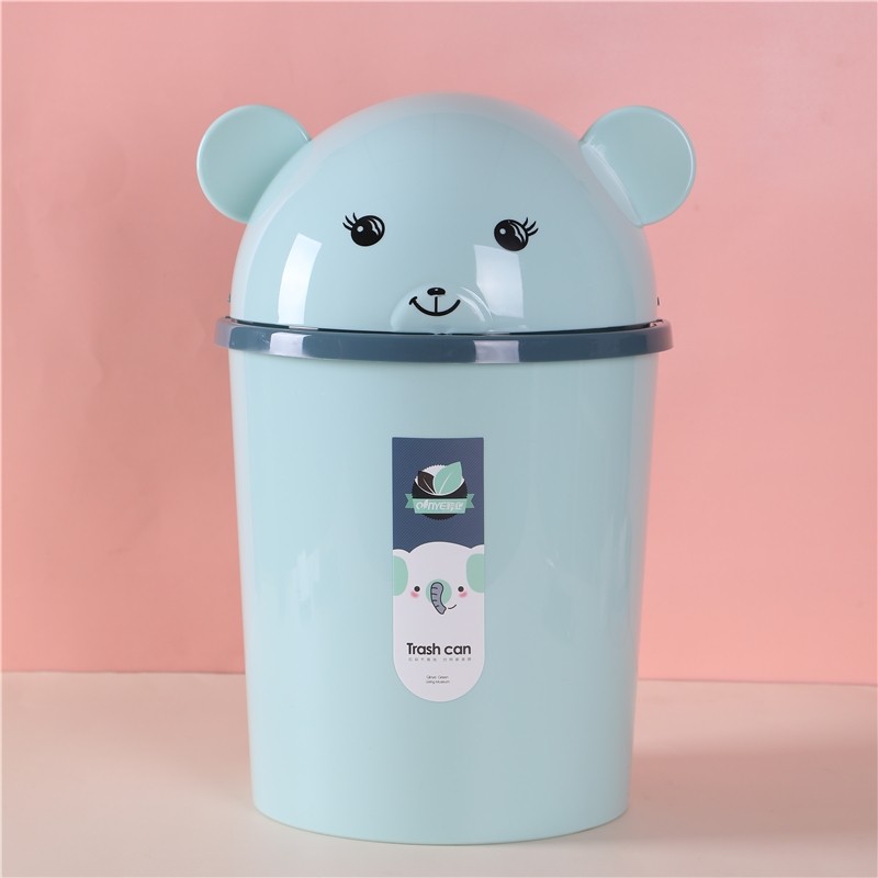 现货翻盖垃圾桶家用卡通可爱带盖子的卫生间有盖大号厕所拉圾桶新