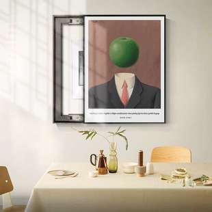 饰画 饰画抽象简约配电箱壁画北欧小众艺术装 马格尼特竖款 电表箱装