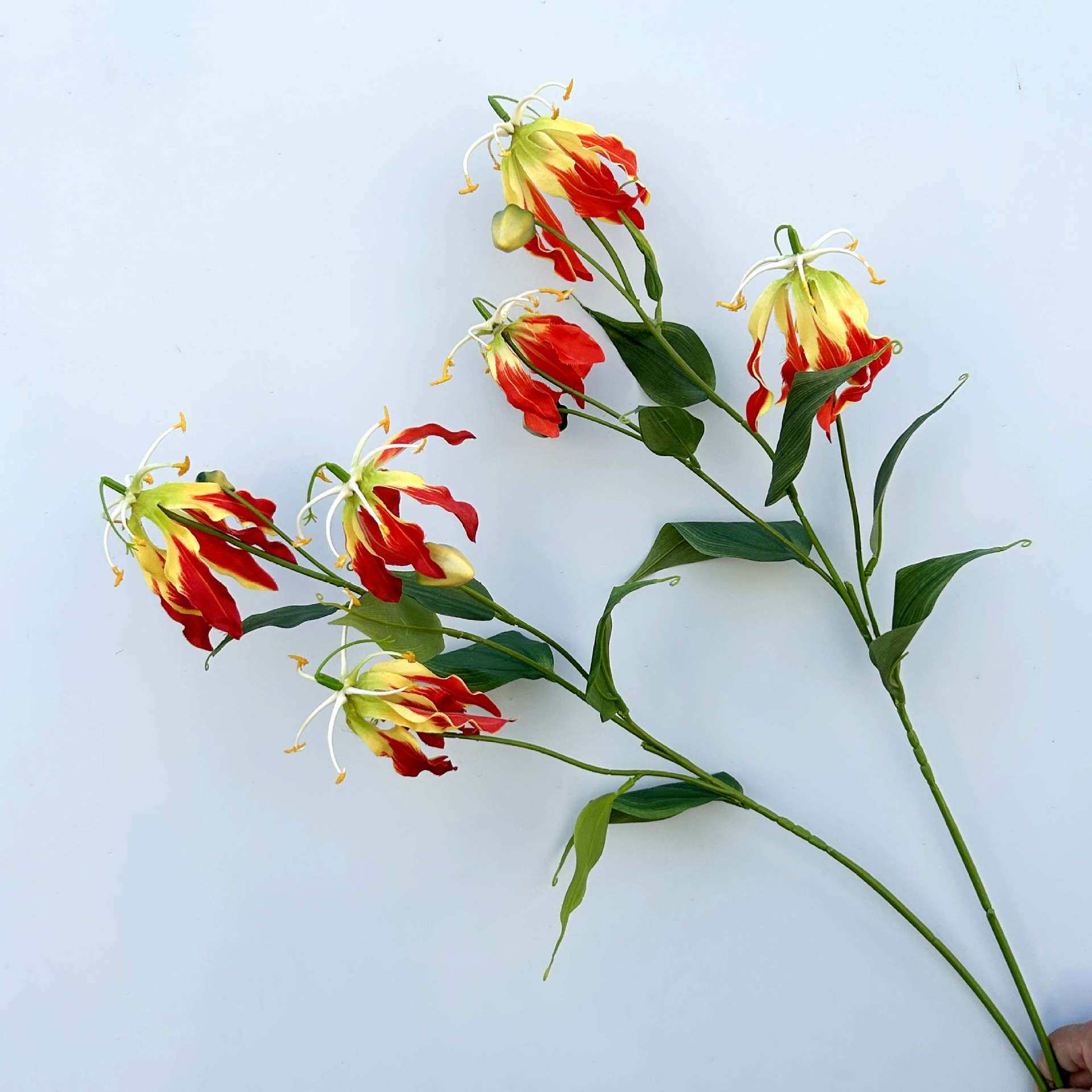 单支3比火焰百合仿真花人造花 婚庆婚礼堂家居装饰摄影美陈假花